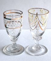 2 antike Likörgläser Art-Nouveau um 1900