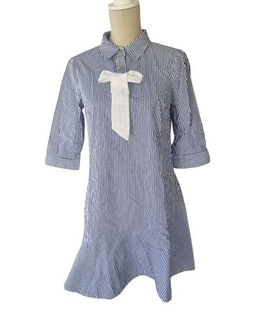 Sommerkleid blau weiss gestreift S.Heach Gr. S