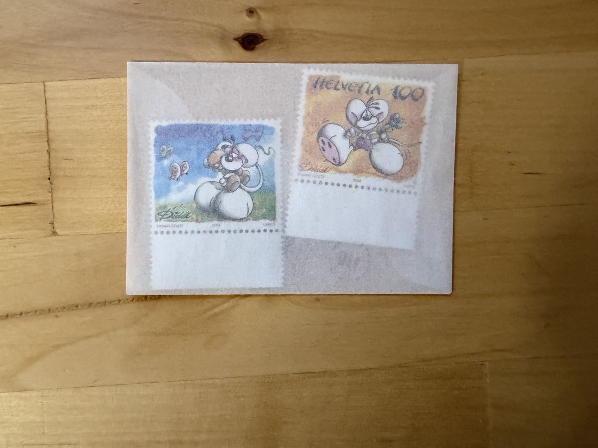 Tutti i francobolli: Diddl Briefmarken 80Rp und 1Fr. postfrisch – Nuovo e nell'imballaggio originale da Oberbuchsiten venduto da Rpv