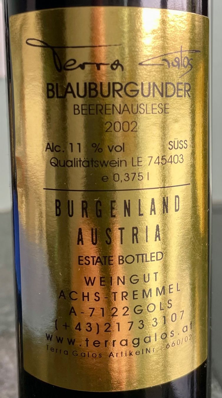 Vino: 6x Blauburgunder, Beerenauslese 2002 – Usato da Bern venduto da schm1969 3