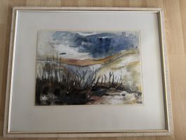Abstrakte Landschaft – Original Aquarell/Mischtechnik – 