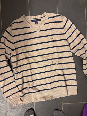 Tommy Hilfiger Strickpullover beige blau Gr. M Top!