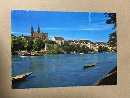 AK Basel Partie am Rhein mit Münster