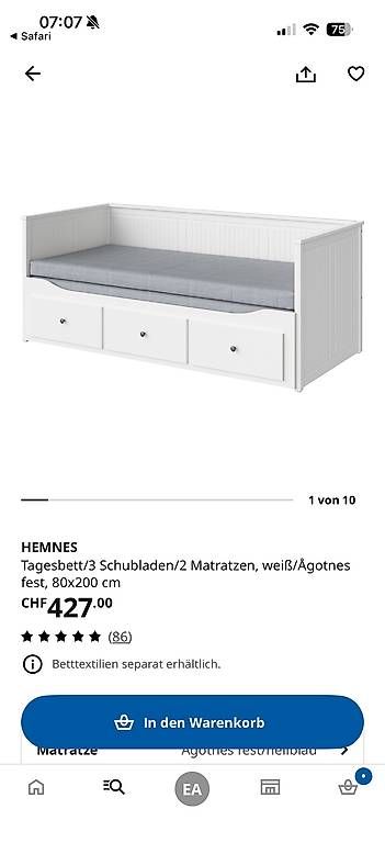 Ikea Lits: Hemnes Bett – D'occasion à Lachen SZ par eyl_d7sz