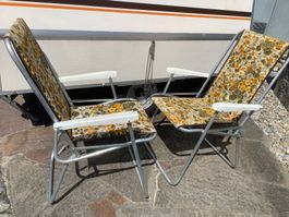 2 Campingstühle Klappstühle 70er Vintage, Topzustand, ACAMP