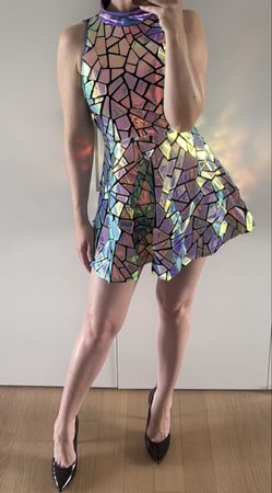 Streetparade Minikleid Spiegelmosaik S/36 festival mini rock