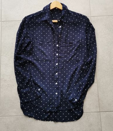 Chemise bleue marine à pois stradivarius taille S