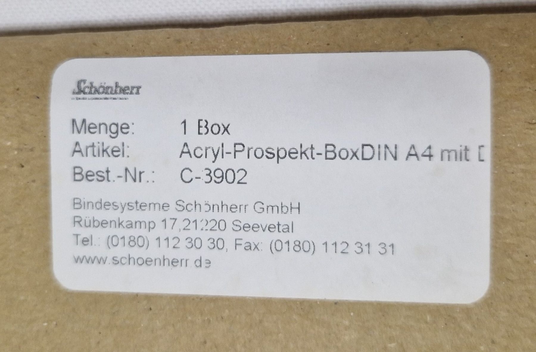 Documenti: A4 Prospekt Box Acryl Glas Wasser Dicht – Nuovo e nell'imballaggio originale da Oensingen venduto da Urs0127 5
