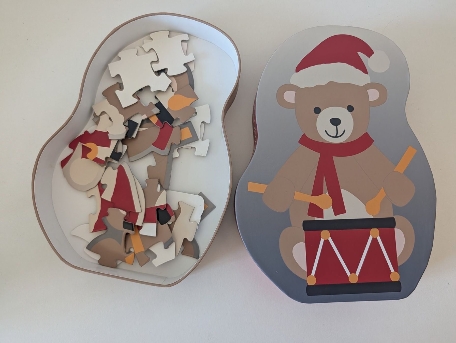 Puzzle: Tchibo Kinder-Puzzle "Bär mit Trommel" in Blechdose – Usato da Zürich venduto da eflohmi 2