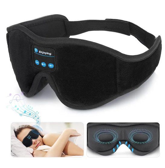 Bluetooth Schlafmaske Mit Kopfhörer - 3D Lichtblockierende Augenmaske Für Erholsamen Schlaf