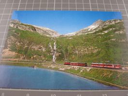 AK Oberalp Passhöhe mit Zug