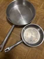 Poêles Menastyl acier inoxydable lot de 2, 22cm & 32cm