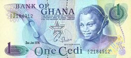 Ghana 1 Cedi 1976 P-13c UNC