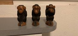 3 Affen aus Holz