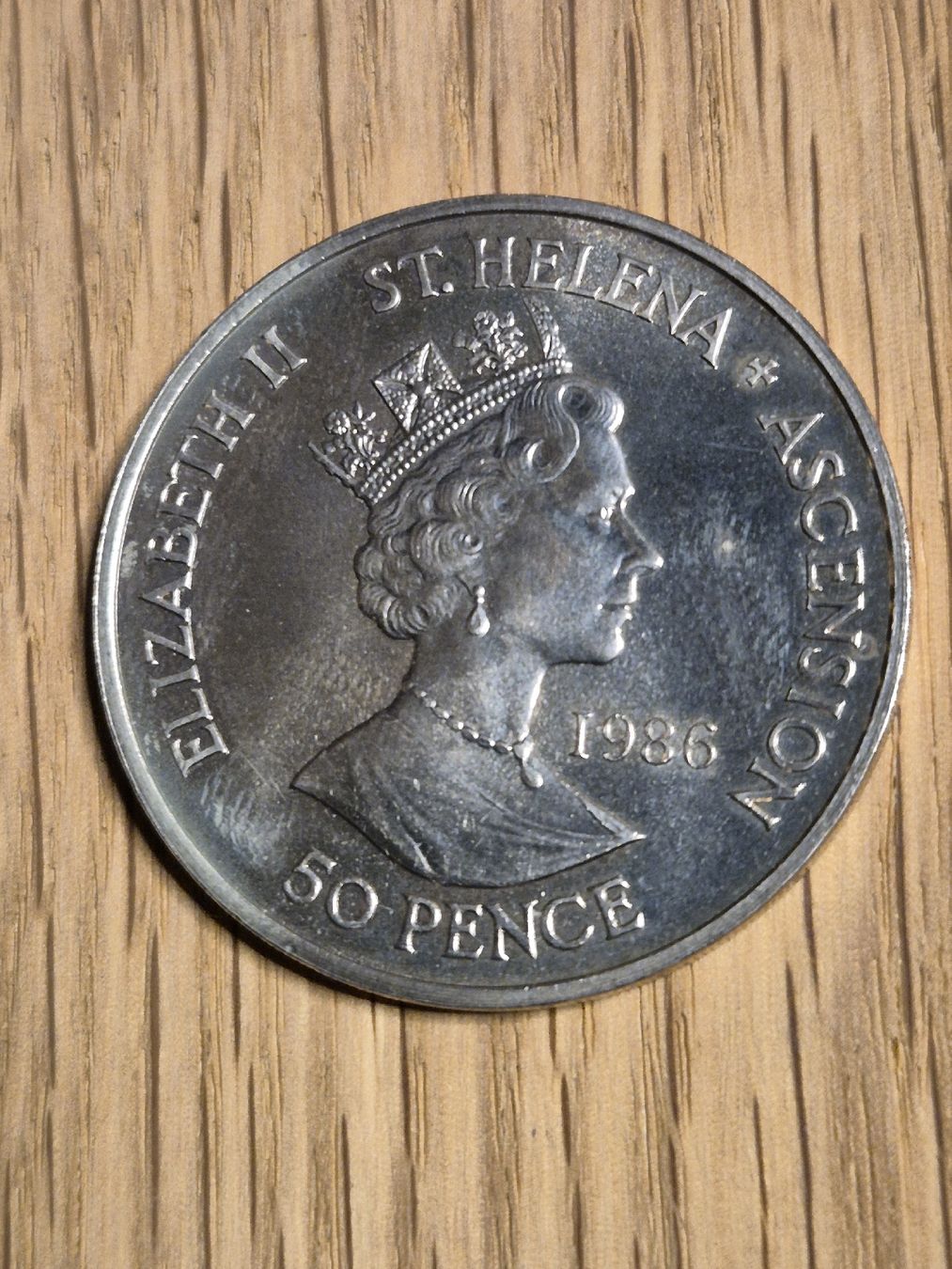 Tutti le monete: St. Helena + Ascension - 50 Pence 1986 – Usato da Mels venduto da Goldenfalcon 1