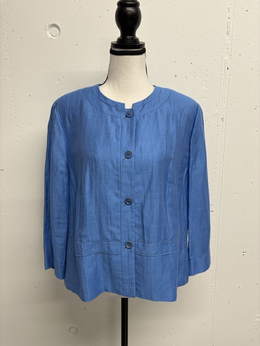 Gerry Weber Giacche: Gerry Weber Leinen Blazer, hellblau, Gr. 42 – Nuovo (secondo la descrizione) da Regensdorf venduto da secondchancefashion