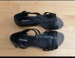 Damen Sandalen Graceland, 36, schwarz mit Riemen 