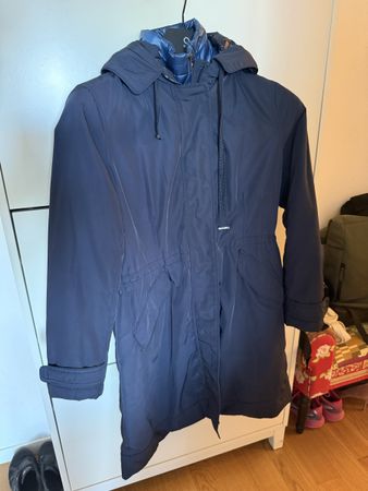 Massimo Dutti parka dark blue with inner jacket medium