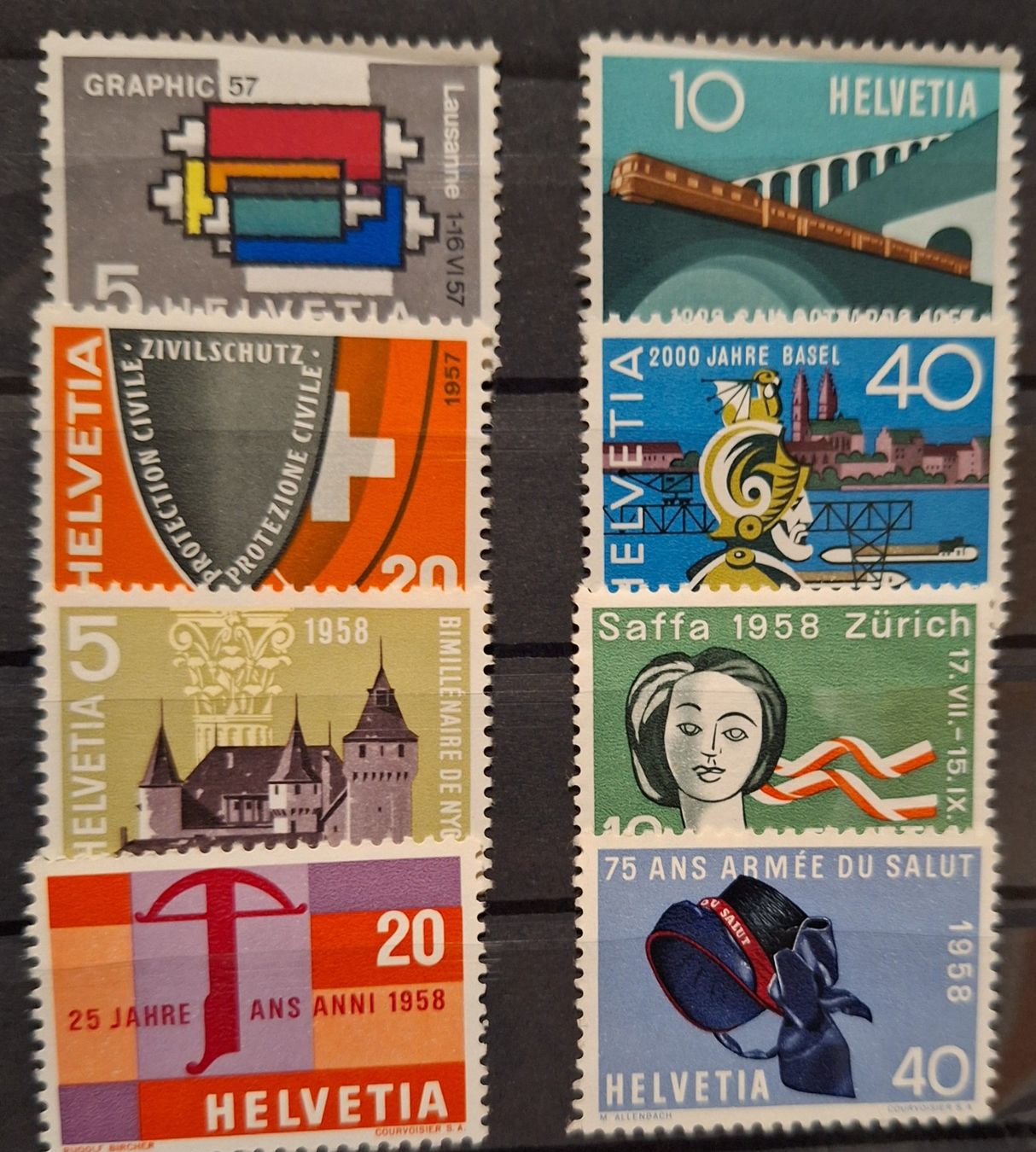 Alle Briefmarken: 1957 / 1958 Werbe und Gedenkmarken ** – Gebraucht aus Balgach von SIMEON27