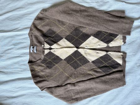 Kaschmir-Cardigan mit Rautenmuster