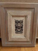 Découpage papier N.Duperrex motif floral cadre bois