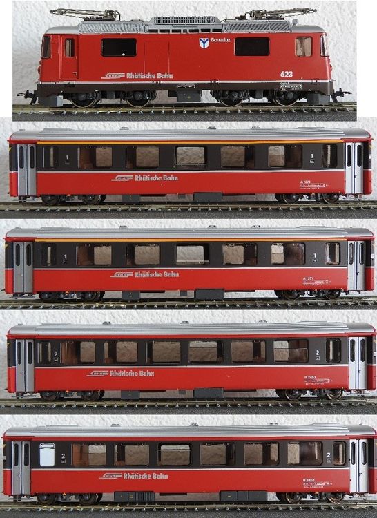 RhB 5er Set Bemo 7258 130 Spur H0m wie Neu Analog OVP (Neu (gemäss ...