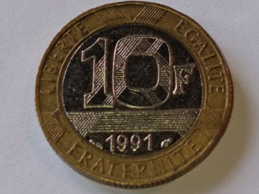 Alle Münzen: Pièce 10frs français 1991 – Gebraucht aus Grône von bnuts