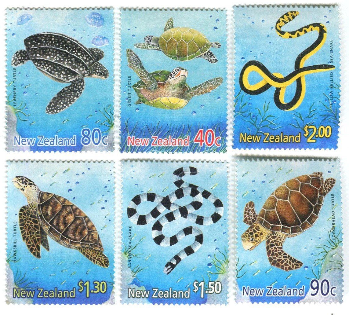 Tutti i francobolli: Briefmarken "Schildkröten & Schlangen". Neuseeland – Nuovo e nell'imballaggio originale da Basel venduto da Butsch5