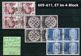 3610) 609-11, Werbemarken ET im 4-Block Kt. 75.-
