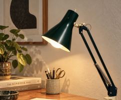 Vintage Architektenlampe Grün Mid-Century Schreibtischlampe