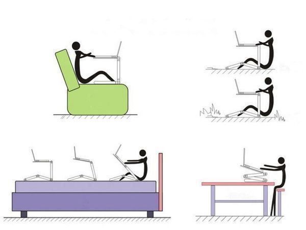 Soontrans Laptoptisch Mit Schublade & Getränkehalter - Klappbar Für Bett Und Sofa