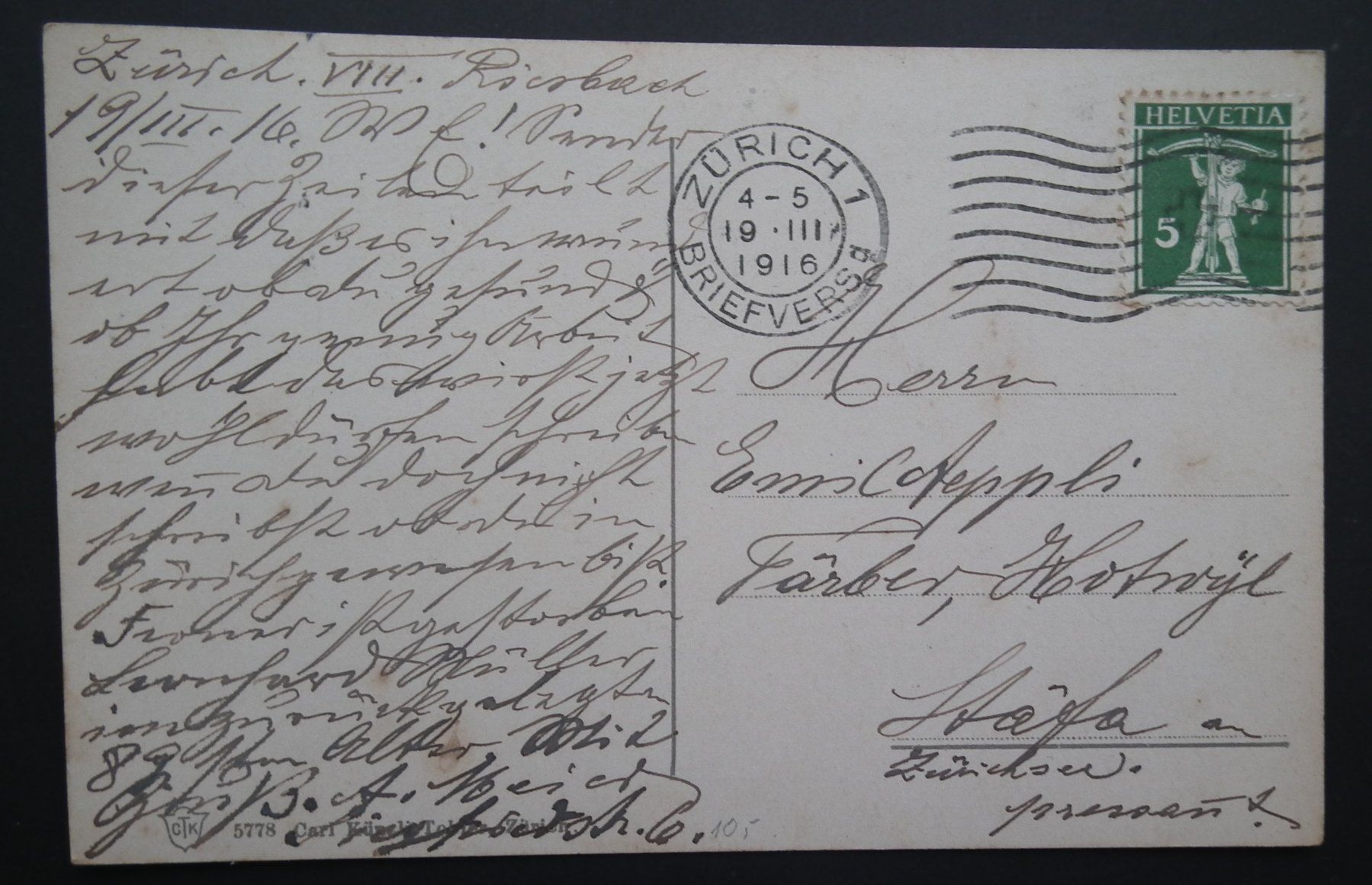 Cartoline postali: Ulrich Wille, General Schweizer Armee zu Pferd Ansichtskarte – Usato da Kriens venduto da WULLU99 1