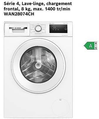 Kit di costruzioni: Offre CHOC - Bosch Série 4 WAN28074CH - Neuf  – Usato da Martigny venduto da ambiance1920