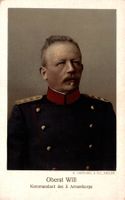 Porträt Oberst Will. Kommandant des III. Armeekorps