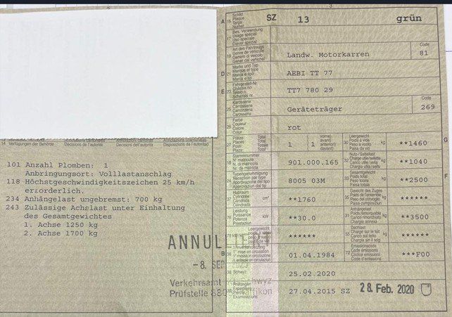 Aebi Trattori: Aebi Terratrac TT 77 – Usato da Einsiedeln venduto da zuechi62 3