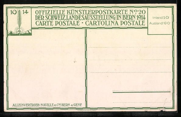 Cartoline postali: Bern, Schweiz. Landesausstellung 1914, E – Usato da Berlin venduto da bartko-reher 1
