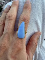 schöner blauer Opal Ring vergoldet grössenverstellbar