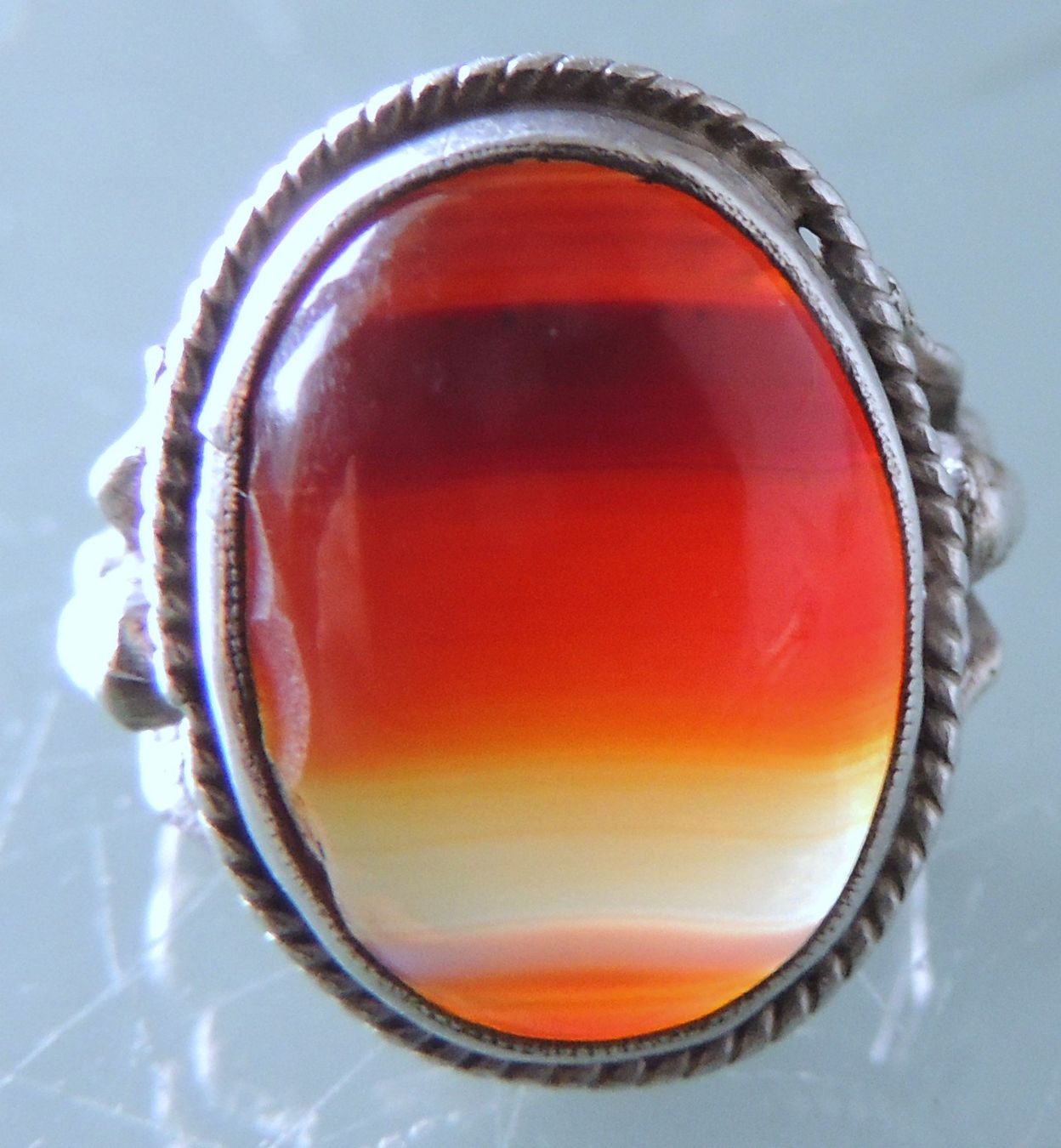 Anelli: Silber 800 Achat Fingerring Gr. 52 – Usato da Waldenburg venduto da schaller707 7
