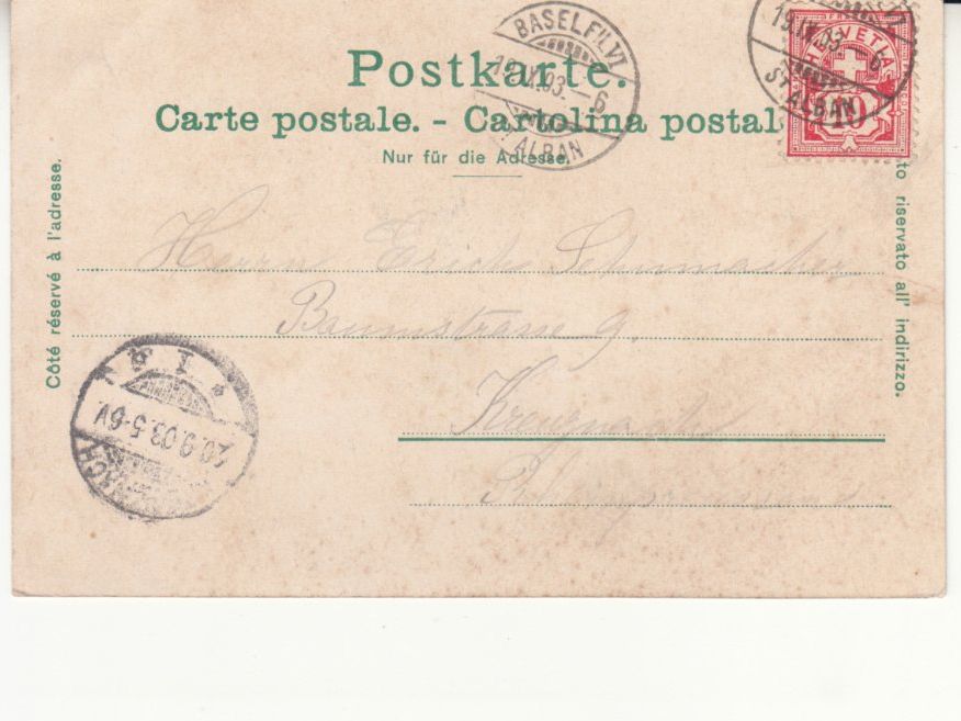 Cartoline postali: Basel 1903 – Usato da Bürglen TG venduto da StampGraf 1