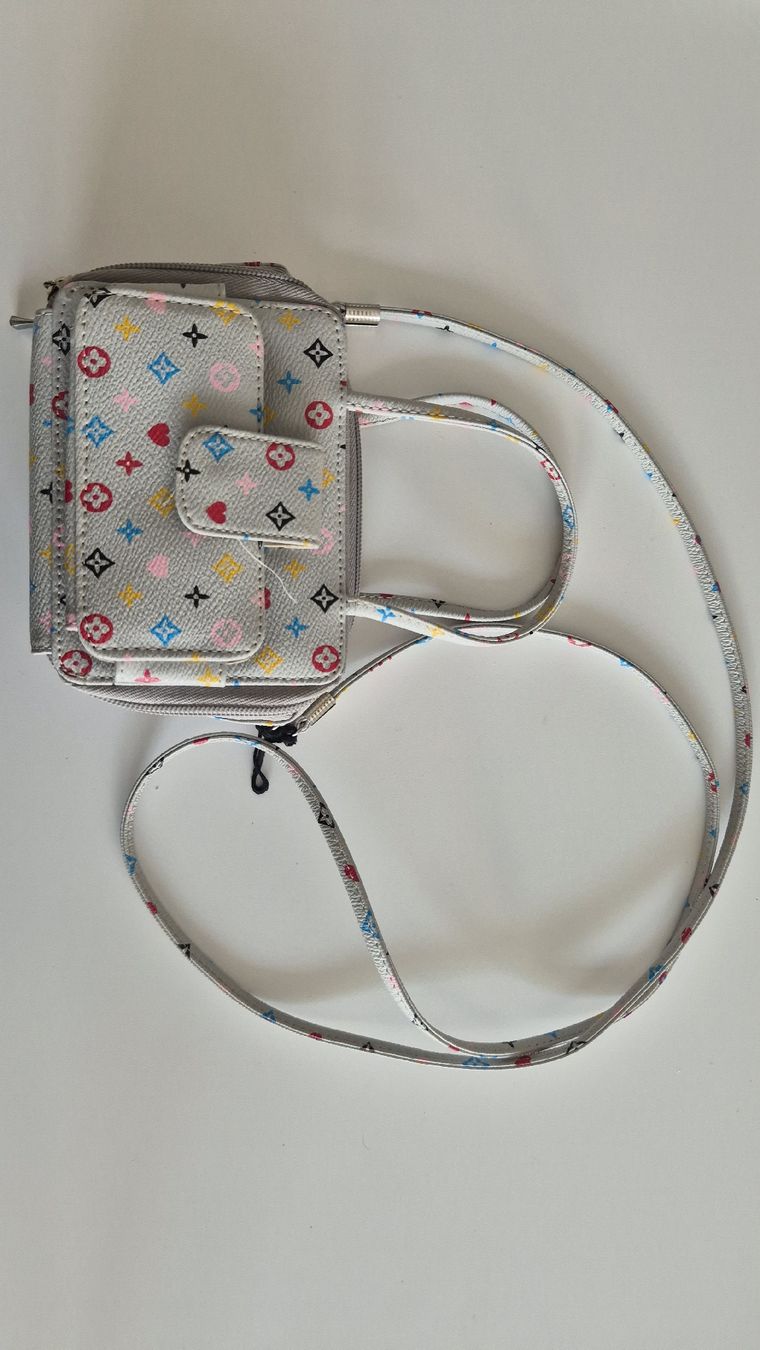 Taschen für Damen: kleine Handtasche, grau mit Muster – Gebraucht aus Basel von svonscha