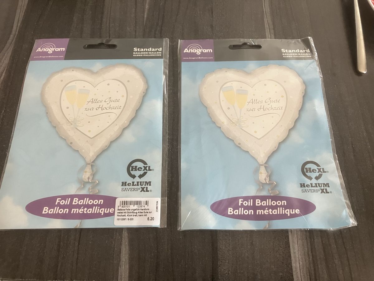 Alle Dekorationen: 2 Folienballons zur Hochzeit – Neu (gemäss Beschreibung) aus Unterkulm von Lotusblume81