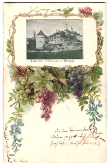 Cartes postales: Glitzer-Perl-AK Luzern, Nöllithurm und  – D'occasion à Berlin par bartko-reher