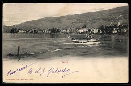 Vevey, Panorama du lac avec bateau à va