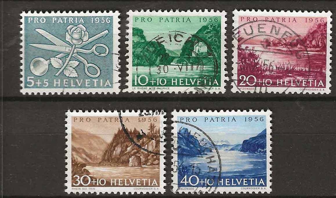 Alle Briefmarken: PP056 - Pro Patria 1956 obl. – Gebraucht aus Trélex von Phil_Albert
