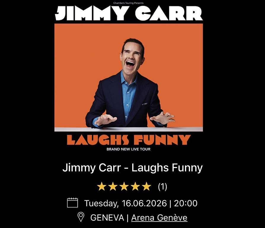 Biglietti: Jimmy Carr 16.06 Geneva 20:00 – Nuovo e nell'imballaggio originale da Thalwil venduto da Ricardo8800