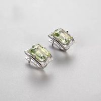 Ohrringe, Silber mit grünem Amethyst, neu
