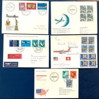 1967-72 / 5 Flugpost Nordatlantikflüge via Jamaika- New York