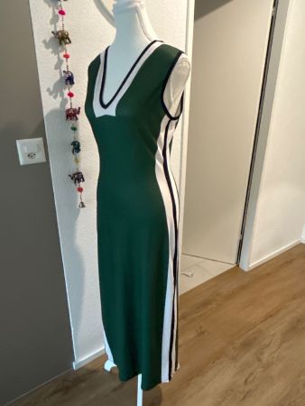 Damen Sommerkleid lang grün/weiss Grösse S
