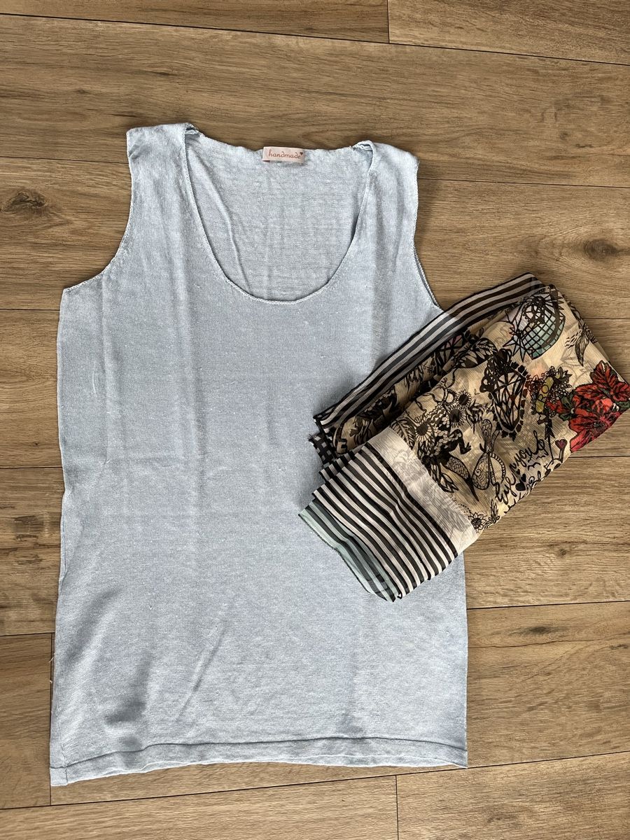 Top: Handmade Leinen Top hellblau – Nuovo (secondo la descrizione) da Kerns venduto da osco01 2
