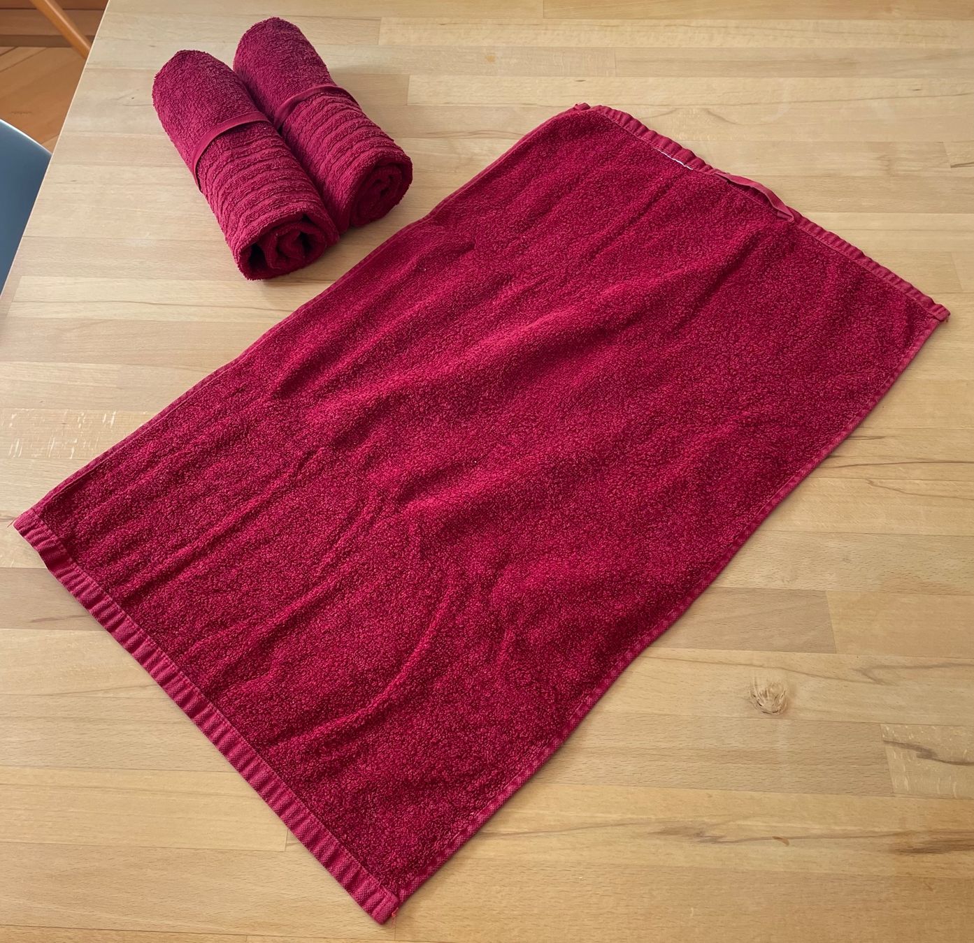 Ikea Teli da bagno: 3er-Set Handtücher, rot/bordeaux – Usato da Zürich venduto da voyageca 1